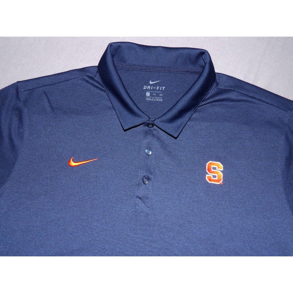 Nike Dri-Fit SYRACUSE Orange Short Sleeved Performance Polo Golf Shirt Men's XXL
